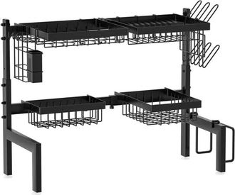 OEM Escurridor De Platos De Gran Capacidad Para Fregadero Dom&eacute;stico, Escurridor De Platos Expandible De Un Solo Nivel, Escurridor De Platos De Encimera De