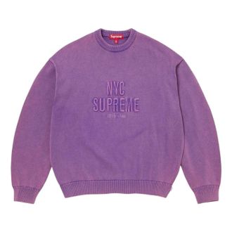 SUPREME SS26 Overdyed Raised Sweater Purple SUP-SS26-217-PUR