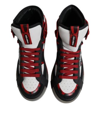 Dolce & Gabbana Mens Multicolor Leather High Top Sneakers Shoes Calf