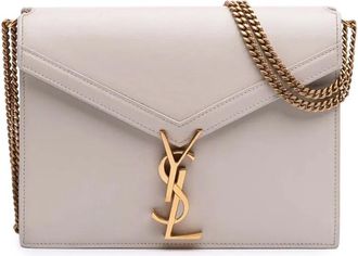 Saint Laurent Borsa a spalla Cassandra in pelle di vitello con monogramma 2018 - Bianco