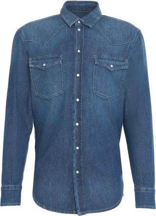 Dondup Button-Down Denim Shirt With Chest Pockets And Structured Collar