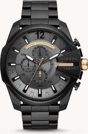 Diesel Mens Mega Chief Chronograph, Black-Tone Stainless Steel Watch