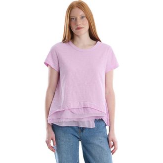 Wilt Boxy Short Sleeve Mixed Hem in Orchid Bouquet at Nordstrom, Size X-Small