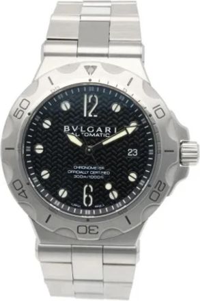 Bulgari Pre-owned Stainless Steel watches - Heren - Vintage Horloges - Zwart - ONE Size - Vintage