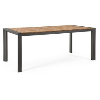 BIZZOTTO Tavolo Cameron con struttura in alluminio, piano in teak -Antracite