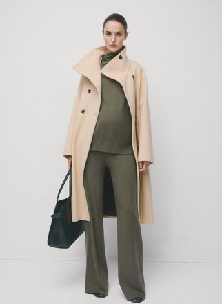 Mango Pullover collo perkins increspato kaki - Donna - XS - MANGO