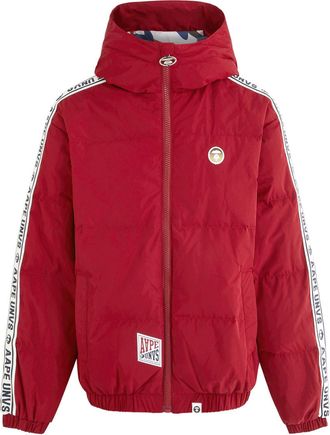 Aape By A Bathing Ape Hooded Quilted Shell Jacket - Maroon - XL