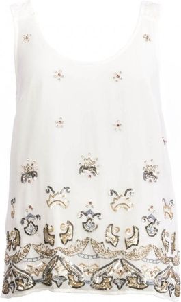 French Connection Womens Elsa Strappy Top in White viscose - Size 8 UK