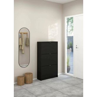 Dmora Dmora - Zapatero Irina, Zapatero, Armario De Entrada Multiusos, Zapatero, 70x24 H124 Cm, Negro