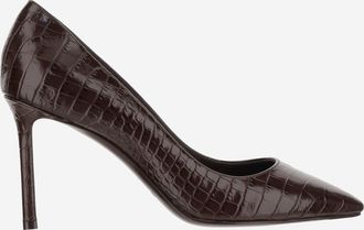 Jimmy Choo London Romy 85 Bombas en cuero en relieve de cocodrilo