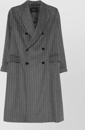 Palt&ograve; pinstripe wool double-breasted coat