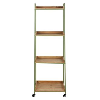 Maisons du monde Estanter&iacute;a de metal verde y marr&oacute;n