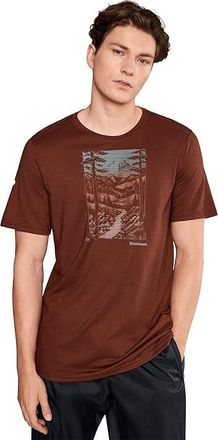 Smartwool Winding Trail Active Short Sleeve Graphic T-Shirts Mens Workout Burnt Sienna : XL, Polyester/Wool