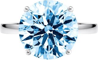 Verde 4.5ct IGI Certified Lab-grown Round Solitaire Cut Blue Diamond Ring