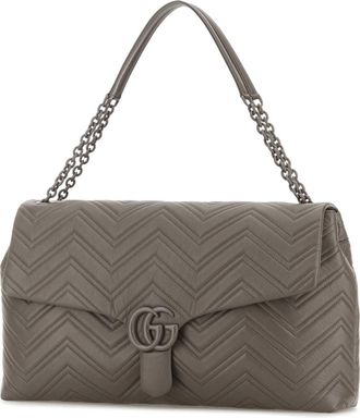 Gucci Womens Gg Marmont Shoulder Bag Gray Leather