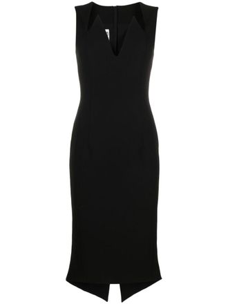 Moschino Abito midi con scollo a V - Nero