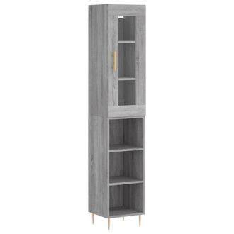 Berkfield Home Highboard Grey Sonoma 34.5x34x180 cm Engineered Wood