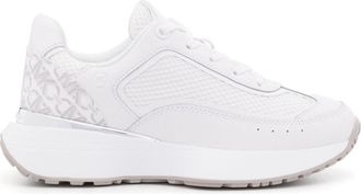 Michael Michael Kors monogram-panel leather sneakers - women - Leather - 8.5 - White