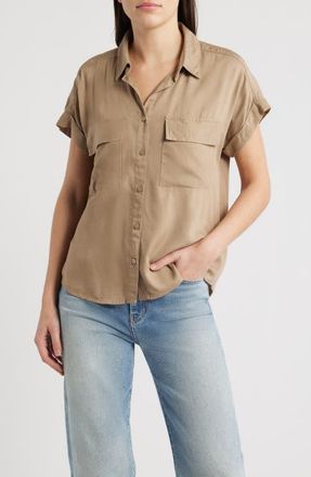 Beach Lunch Lounge Kia Short Sleeve Button-Up Shirt in Dijon at Nordstrom, Size X-Large