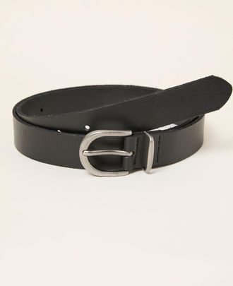 Fat Face FatFace Black Plain Leather Belt