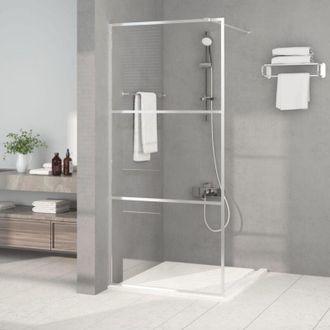 vidaXL vidaXL Parete Doccia Walk in Argento 90x195 cm Vetro Trasparente ESG