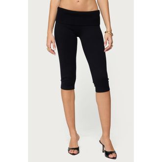 Edikted Skyla Knit Capri Pants in Black at Nordstrom, Size X-Small