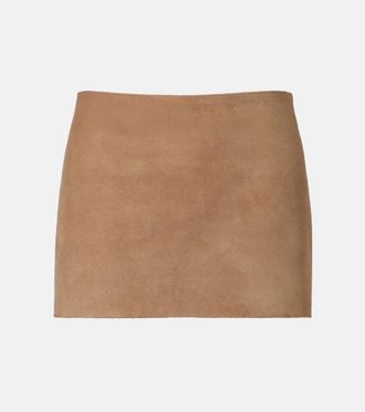 Khaite Jett suede miniskirt