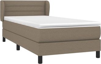 vidaXL Cama Box Spring Con Colch&oacute;n Tela Gris Taupe 80x200 Cm Vidaxl