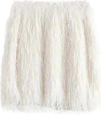 Next Feather Miniskirt in White at Nordstrom, Size 4 Us