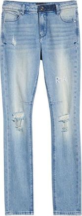 Rta Bryant Mid Rise Distressed Skinny Jeans in Blue Haze Triple Cross at Nordstrom, Size 30
