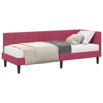 vidaXL Estructura De Cama Esquina Con Colch&oacute;n 2 Pcs Verde Terciopelo Vidaxl