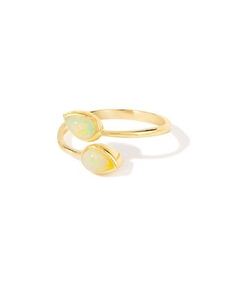 Tiramisu 14K Over Silver 1.03 ct. tw. Ethiopian Opal Bypass Ring