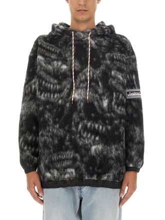 Aries Black Abstract Relaxed Hoodie