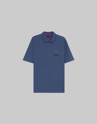 HUGO BOSS Mens HUGO Dusplity Polo Shirt, Medium Blue - Red - Size: 40