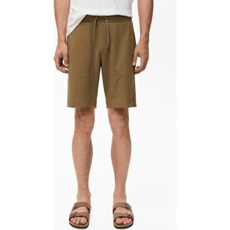 Mango Drawstring Cotton Bermuda Short in Khaki Green at Nordstrom, Size Medium