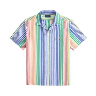 Polo Ralph Lauren Andy Camp Gestreepte Zak Shirt - Heren - Korte mouwen Overhemden - Veelkleurig - M - Katoen - Overhemden