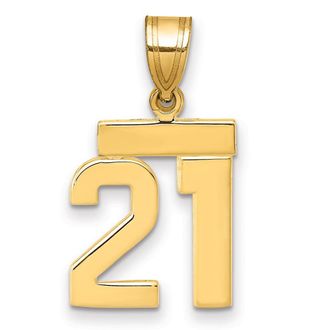 Diamond2Deal 14k Yellow Gold Small Polished Number Charm Pendant