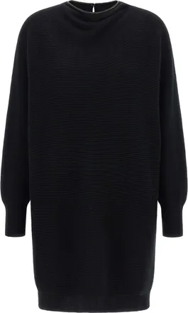 Brunello Cucinelli Black Virgin Wool Short Womens Dress