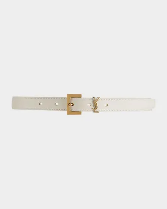 Saint Laurent YSL Monogram Leather Belt