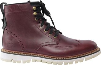 Timberland Bordeauxleren Laarzen - Heren - Veterlaarzen - Rood - 41 1/2 EU - Leer - Schoenen