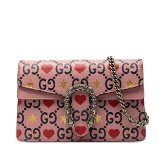 Gucci Tweedehands Mini Geverfde Leren Valentijnsdag Dionysus Crossbody