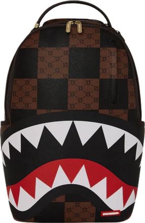 Sprayground That Big Check Shark Backpack Brown Black B6263