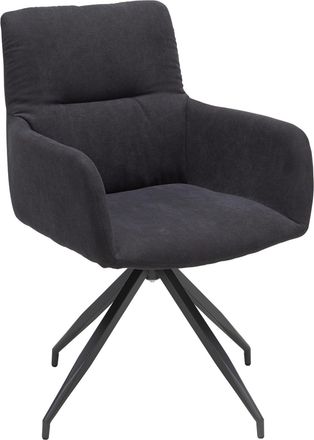 Homin Armlehnstuhl, Anthrazit, Textil, eckig, 58x89x63 cm, Esszimmer, St&uuml;hle, Polsterst&uuml;hle