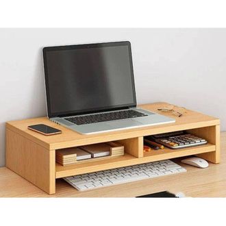 OEM Soporte De Madera Para Monitor - Elevador De Monitor De Ordenador - Estante Multifuncional - Altura 13 Cm - Tablero De Fibra Resistente -crezuo