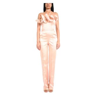 Elisabetta Franchi Jumpsuits, female, Beige, Size: XL Jumpsuits