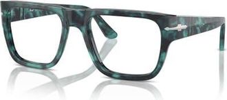 Persol 53mm Square optical glasses in Green Tortoise at Nordstrom