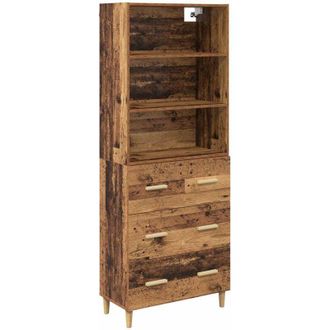vidaXL Highboard Old Wood 69.5 x 32.5 x 180 cm Engineered Wood vidaXL