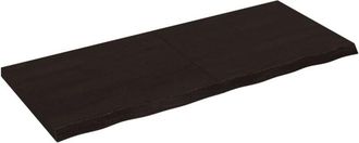 vidaXL Wall Shelf Dark Brown 120x50x(2-4) cm Treated Solid Wood Oak Vidaxl