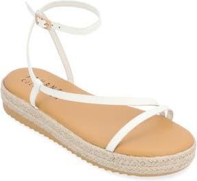 Journee Collection Odelia Espadrille Sandal in White at Nordstrom Rack, Size 11