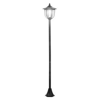 OUTSUNNY L&aacute;mpara Solar De Jard&iacute;n, Farol Led De 30/60 L&uacute;menes, De Pl&aacute;stico, Color Negro, &Oslash;26.5 X H177 Cm, Para Jard&iacute;n Y Patio
